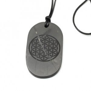 Кулон из шунгита "Жетон Цветок Жизни" 25*45мм