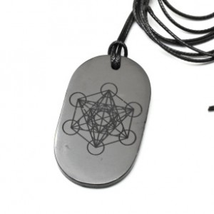 Кулон из шунгита "Жетон Звезда Давида" 25*45мм