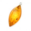 Кулон женский из янтаря "рис" с гранями 16*35мм цвет медовый (иск.)