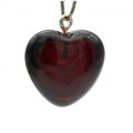 Кулон Сердце  из янтаря 23*22мм цвет вишня. (иск.)