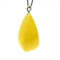 Кулон из янтаря "слеза" 14*28мм цвет медово-молочный (иск.)