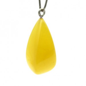 Кулон из янтаря "слеза" 14*28мм цвет медово-молочный (иск.)