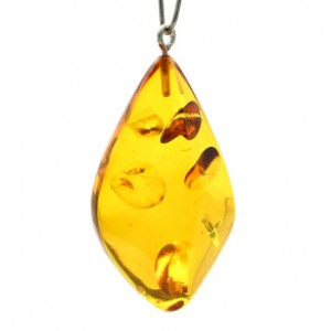 Кулон женский из янтаря капля с гранью 20*35мм цвет светло-коньячный (иск.)