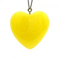 Кулон из янтаря "Сердце" 33*32мм цвет лимонно-молочный (иск.)