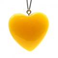 Кулон из янтаря "Сердце" 33*32мм цвет медово-молочный (иск.)