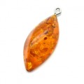 Кулон женский из янтаря "рис" с гранями 16*35мм цвет светло-коньячный (иск.)