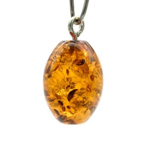 Кулон янтарный овал 13*19мм цвет светло-коньячный (иск.)