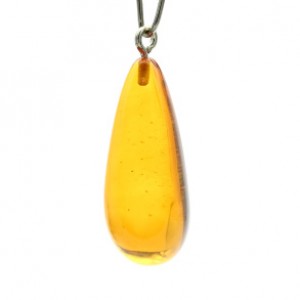 Кулон из янтаря капелька 14*35мм цвет светло-коньячный (иск.)