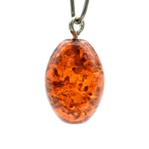 Кулон янтарный овал 13*19мм цвет коньячный (иск.)