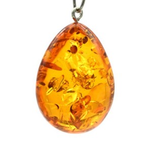 Кулон крупная из янтаря капля 32*45мм цвет светло-коньячный (иск.)