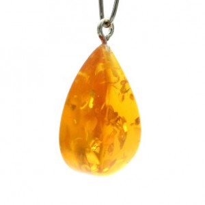 Кулон из янтаря "слеза" 14*28мм цвет светло-коньячный (иск.)