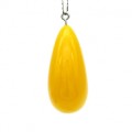 Кулон в виде капли 17*38мм из янтаря цвет медово-молочный (иск.)