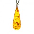 Кулон в виде капельки 10*28мм из янтаря цвет медовый (иск.)