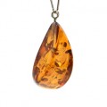 Кулон из янтаря "слеза" 14*28мм цвет коньячный (иск.)