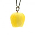 Кулон из янтаря "яблочко" 11*11мм молочный (иск.)