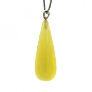 Кулон в виде капельки 10*28мм из янтаря цвет молочный (иск.)