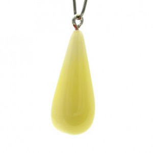 Кулон из янтаря капелька 12*33мм цвет молочный (иск.)