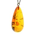Кулон в виде капли 17*38мм из янтаря цвет светло-коньячный (иск.)