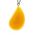 Кулон из янтаря "слеза" 20*30мм цвет карамельно-медовый (иск.)