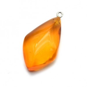 Кулон женский из янтаря капля с гранью 20*35мм цвет светло-коньячный (иск.)