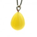 Кулон в форме капли 12*15мм из янтаря цвет молочный (иск.)