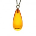 Кулон женский из янтаря капелька 8*19мм цвет светло-коньячный (иск.)
