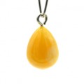 Кулон в форме капли 12*15мм из янтаря цвет медово-молочный (иск.)
