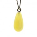 Кулон женский из янтаря капелька 8*19мм цвет молочный (иск.)