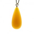 Кулон женский из янтаря капелька 8*19мм цвет медово-молочный (иск.)