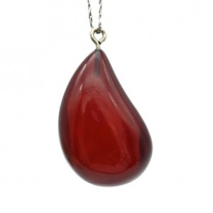 Кулон из янтаря "слеза" 20*30мм цвет вишня (иск.)