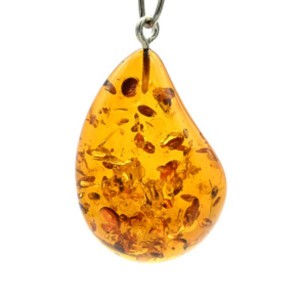 Кулон из янтаря "слеза" 27*38мм цвет коньячный (иск.)