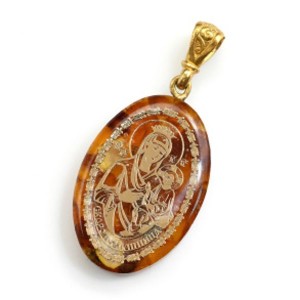 Кулон с янтарем иконка "Скоропослушница" овал 21*31мм (иск.) Кулон с янтарем иконка "Скоропослушница" овал 21*31мм (иск.)