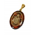 Кулон с янтарем иконка "Сергий Радонежский" овал 21*31мм. (иск.) Кулон с янтарем иконка "Сергий Радонежский" овал 21*31мм. (иск.)