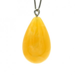 Кулон капля из янтаря 16*25мм цвет карамельно-медовый (иск.)