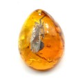 Кулон из янтаря искусственного капля 43*55мм жук Цикада №2, цвет медовый (иск.)