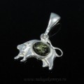 Кулон с янтарём в посеребрении знак зодиака телец 17*14мм зеленый (иск.) Кулон с янтарём в посеребрении знак зодиака телец 17*14мм зеленый (иск.)