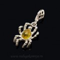 Кулон с янтарём в посеребрении паук 15*25мм медовый (иск.) Кулон с янтарём в посеребрении паук 15*25мм медовый (иск.)