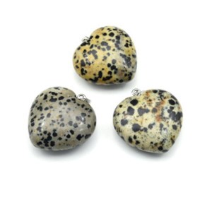 Кулон из яшмы перепелиной сердце 30*30мм