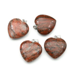 Кулон в форме Сердца 25*25мм из яшмы красной Кулон в форме Сердца 25*25мм из яшмы красной