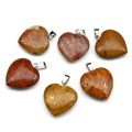 Кулон в виде сердца 20*20мм из яшмы красно-желтой