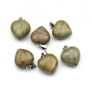 Кулон сердечко из яшмы 15*15мм