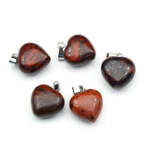 Кулон сердечко из яшмы красной 15*15мм