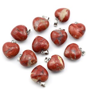 Кулон Сердце 20*20мм из яшмы красной