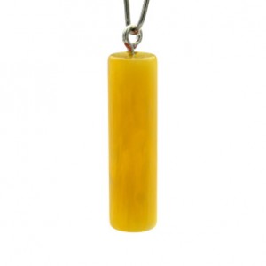 Кулон в форме цилиндрика 7*26мм цвет медово-молочный (иск.)