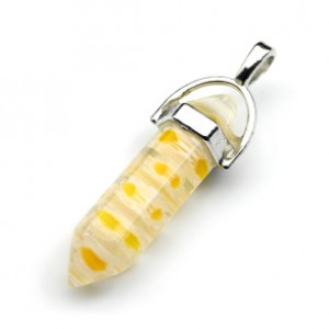 Кристалл - Кулон-маятник из муранского стекла 13*10*41мм цвет лимонный (иск.)