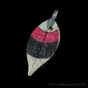 Кулон "Рыбка" 18*52мм цвет черно-розовый (иск.)