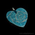 Кулон сердечко 40*46мм "Роза" цвет голубой (иск.) Кулон сердечко 40*46мм "Роза" цвет голубой (иск.)