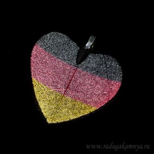 Кулон сердечко 40*46мм "Германия" (иск.)