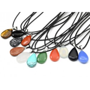 Кулоны в наборе, Капля 15*25мм на шнурке, 12шт.