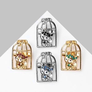 Брошь "Птица" сова в клетке, цвет МИКС Брошь "Птица" сова в клетке, цвет МИКС